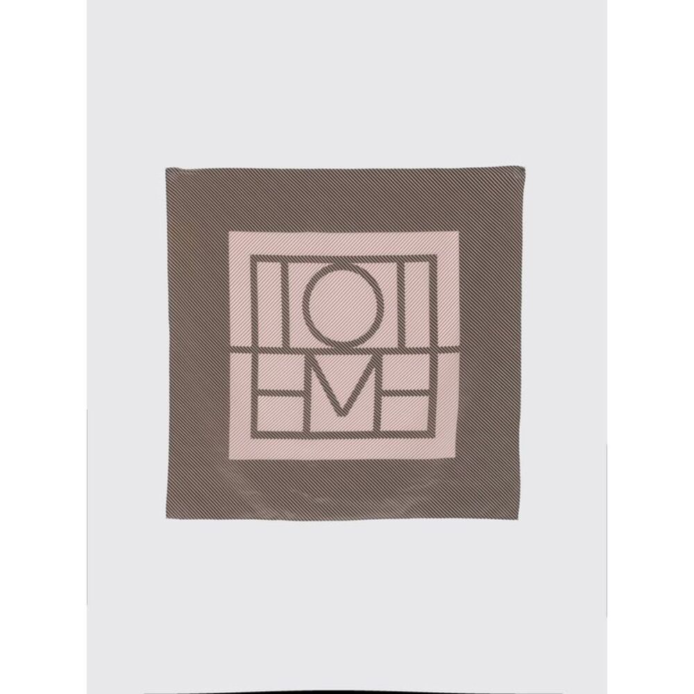 Toteme Women Square Silk Scarf Toteme With A Central Contrasting Logo Print